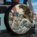 Gundam Godzilla The Great Wave Art Car Spare Tire Cover