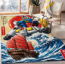Gundam The White Devil Of The Great Wave Rectangular Area Rug