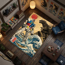 Gundam Godzilla The Great Wave Art Rectangular Area Rug