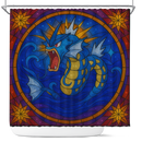 Gyarados Pokemon Stained Glass Shower Curtain