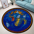 Gyarados Pokemon Stained Glass Round Rug