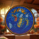 Gyarados Pokemon Sun Stained Glass Suncatcher