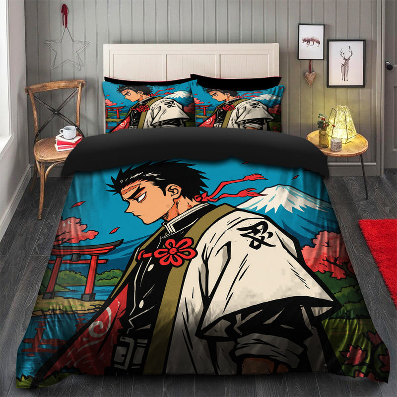 Gyomei Himejima Demon Slayer Japan Ink Style  Bedding Set