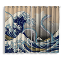 Haku Dragon Ghibli Studio Spirited Away The Great Wave Japan Window Curtain