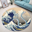 Haku Dragon Ghibli Studio Spirited Away The Great Wave Japan Round Rug