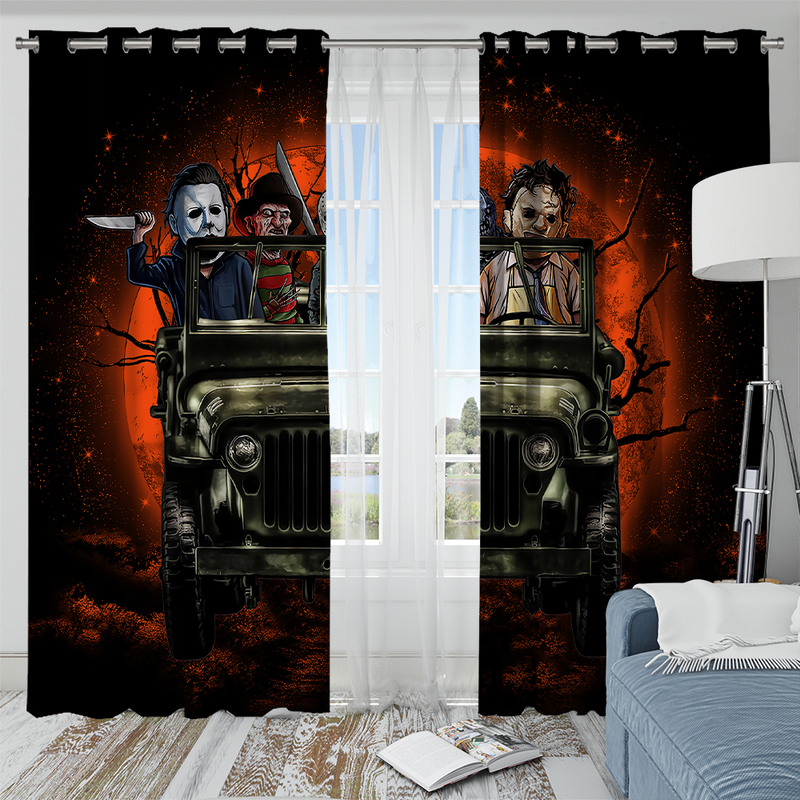 Halloween Horro Movie Ride Jeep Funny Window Curtain