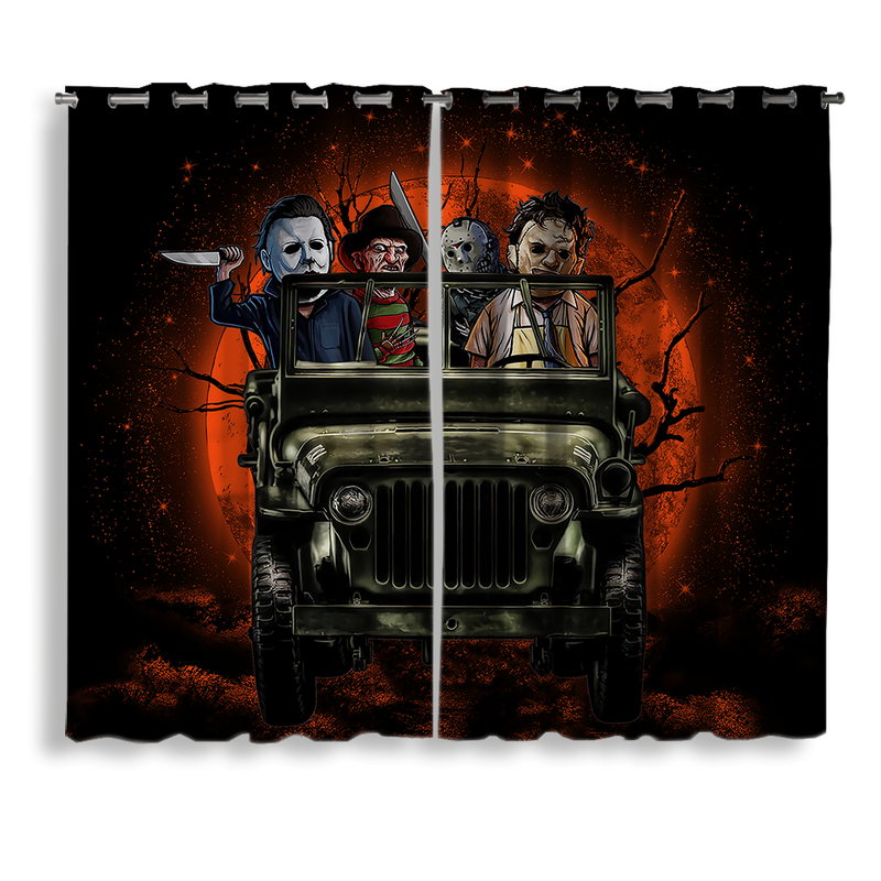 Halloween Horro Movie Ride Jeep Funny Window Curtain