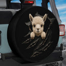 Happy Alpaca Tearing Car Spare Tire Cover