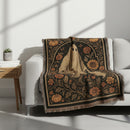 Hauntingly Beautiful Vintage Ghost & Floral Throw Woven Throw Blanket