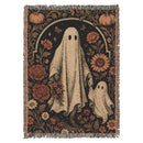 Hauntingly Beautiful Vintage Ghost & Floral Throw Woven Throw Blanket