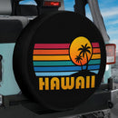 Sunset Retro Hawaii Car Spare Tire Cover