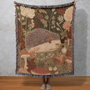 Hedgehog Forest Animal Woven Throw Blanket