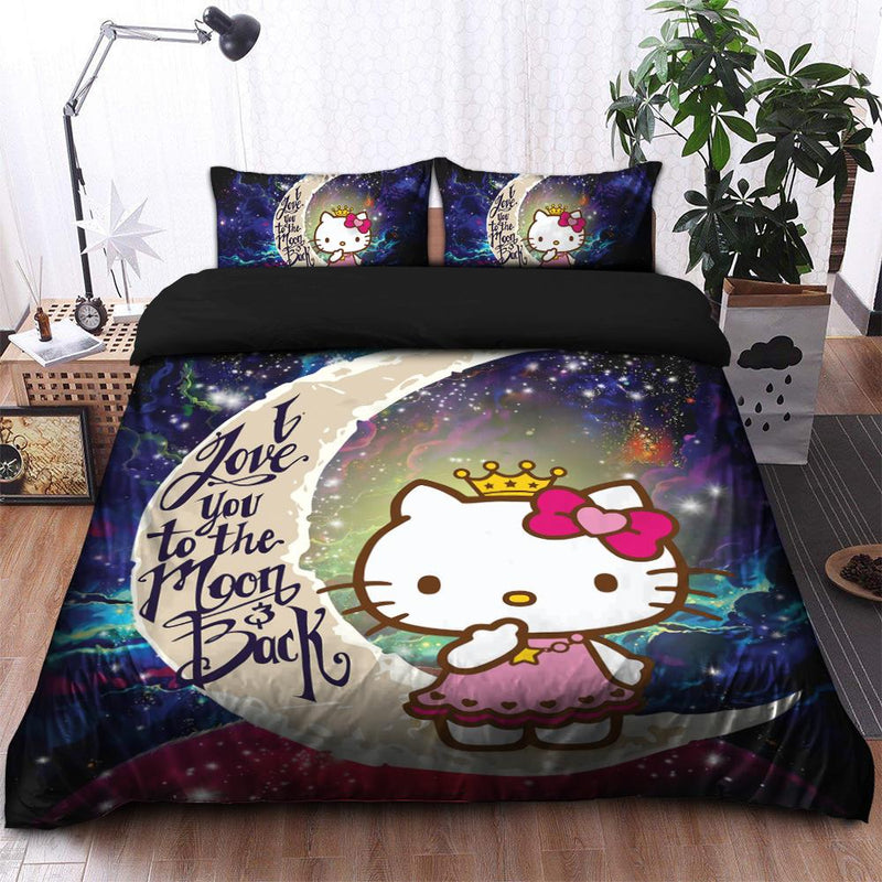 Hello Kitty Love You To The Moon Galaxy Bedding Set Duvet Cover And 2 Pillowcases Nearkii