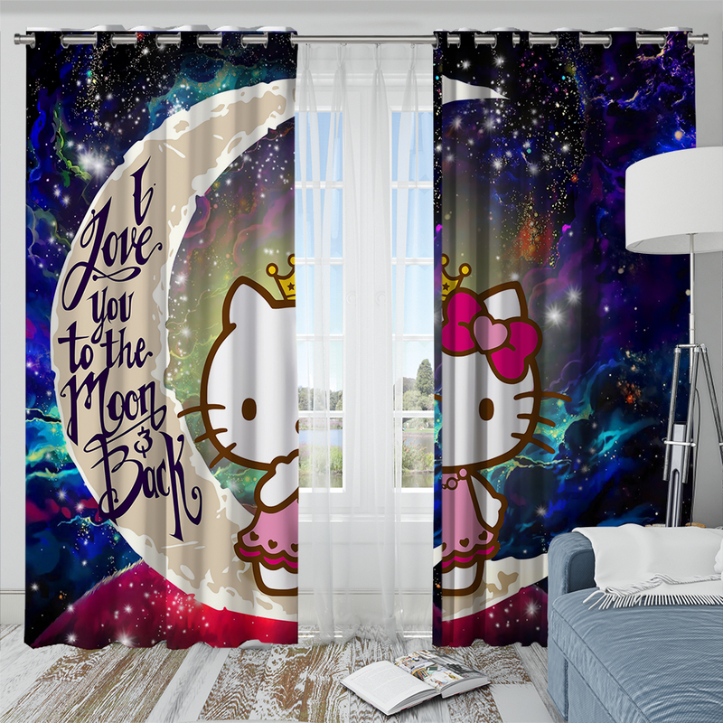 Hello Kitty Love You To The Moon Galaxy Window Curtain