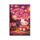 Hello Kitty Starry Night Pink Painting Jigsaw Puzzle