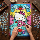 Hello Kitty Angel Love Stained Glass Jigsaw Puzzle