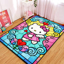 Hello Kitty Angle Love Stained Glass Rectangular Area Rug