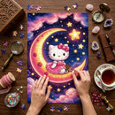 Hello Kitty Sitting On The Moon Jigsaw Puzzle