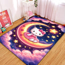 Hello Kitty Sitting On The Moon Rectangular Area Rug