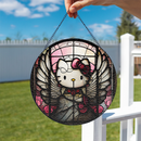 Hello Kitty Angle Stained Glass Suncatcher