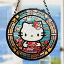 Hello Kitty Round Stained Glass Suncatcher