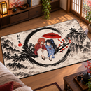 Himura Kenshin x Kaoru Kamiya Rurouni Kenshin Japan Ink Style Rectangular Area Rug