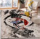 Himura Kenshin x Kaoru Kamiya Rurouni Kenshin Japan Ink Style Rectangular Area Rug
