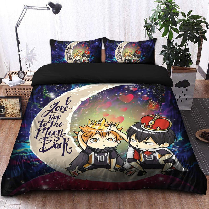 Hinata And Tobio Haikyuu Love You To The Moon Galaxy Bedding Set Duvet Cover And 2 Pillowcases Nearkii