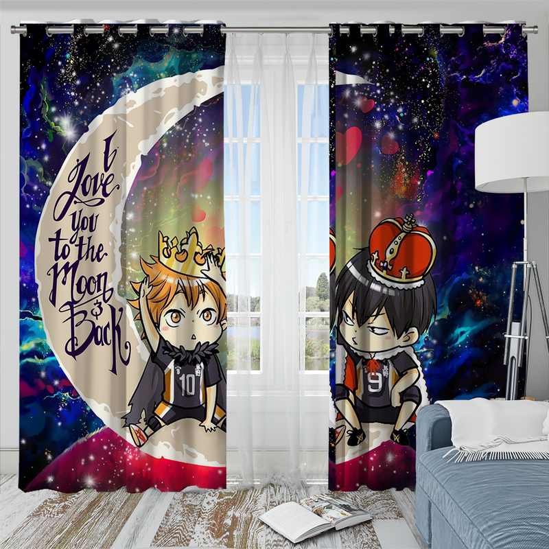 Hinata And Tobio Haikyuu Love You To The Moon Galaxy Window Curtain