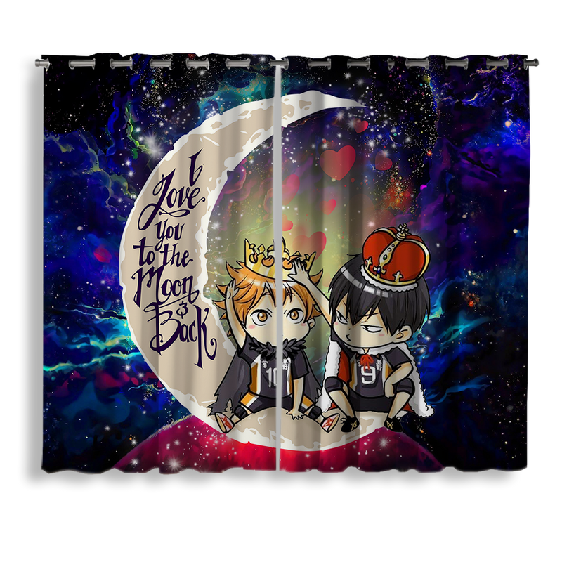 Hinata And Tobio Haikyuu Love You To The Moon Galaxy Window Curtain