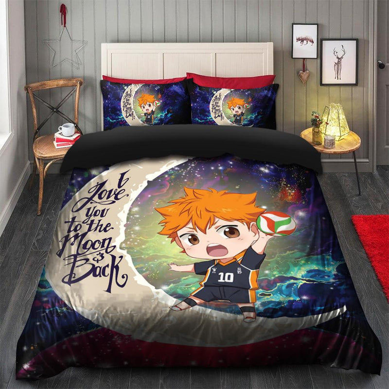 Hinata Haikyuu Love You To The Moon Galaxy Bedding Set Duvet Cover And 2 Pillowcases Nearkii