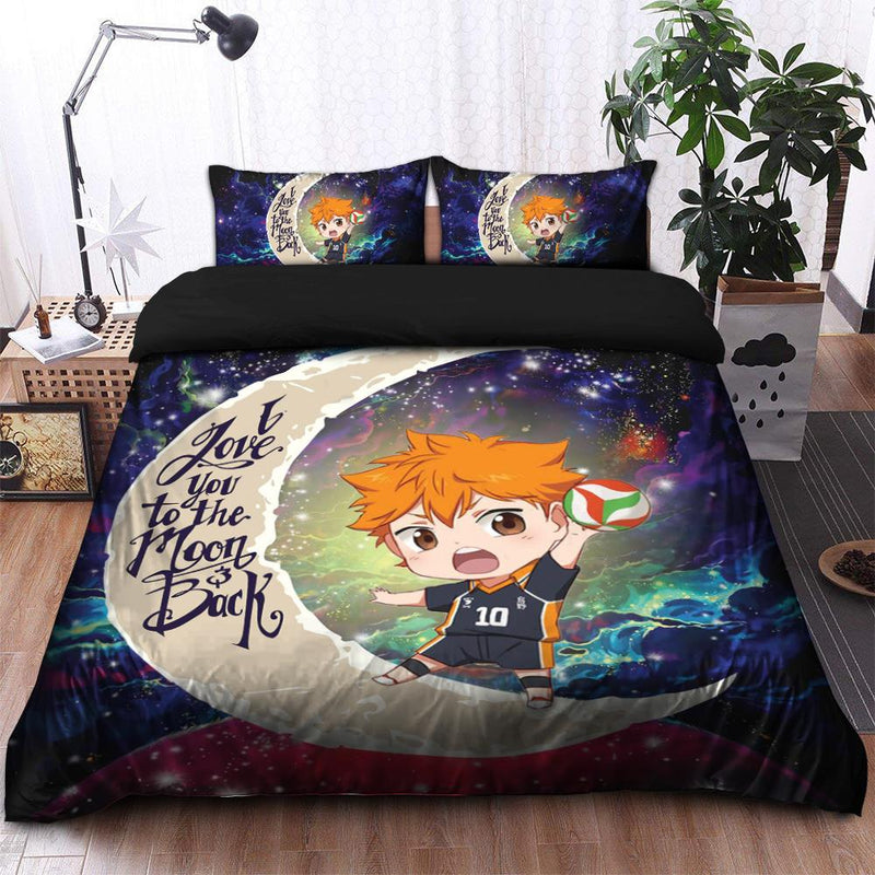 Hinata Haikyuu Love You To The Moon Galaxy Bedding Set Duvet Cover And 2 Pillowcases Nearkii