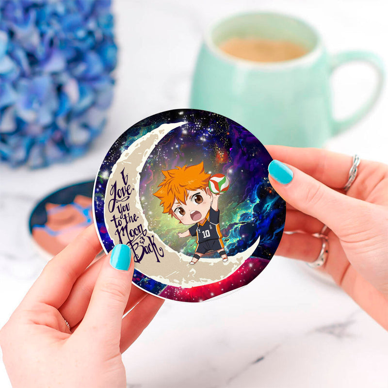 Hinata Haikyuu Love You To The Moon Galaxy Ceramic Decor Coaster - Gift Idea