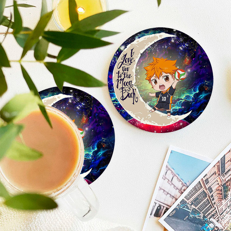 Hinata Haikyuu Love You To The Moon Galaxy Ceramic Decor Coaster - Gift Idea