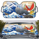 Hoho Vs Lugia Pokemon The Great Wave Custom Car Windshield Sunshades