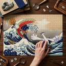 Hoho vs Lugia Pokemon The Great Wave Jigsaw Puzzle