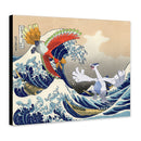 Hoho vs Lugia Pokemon The Great Wave Japan - Living Room - Canvas Wall Art - Print - Wall Decor