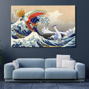 Hoho vs Lugia Pokemon The Great Wave Japan - Living Room - Canvas Wall Art - Print - Wall Decor