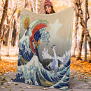 Hoho vs Lugia Pokemon The Great Wave Premium Blanket