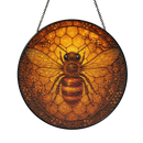 Honey Bee Round Stained Glass Suncatcher