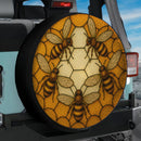 Honey Beehive Stained Glass Jeep Car Spare Tire Cover