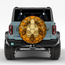 Honey Beehive Stained Glass Jeep Car Spare Tire Cover