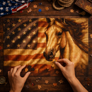 Horse American Flag Jigsaw Puzzle
