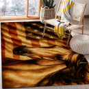 Horse American Flag Rectangular Area Rug