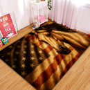 Horse American Flag Rectangular Area Rug