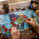 Howls Moving Castle Stained Glass Jigsaw Puzzle