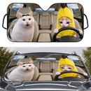 Cat Meme Banana Car Auto Sunshades