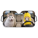 Cat Meme Banana Car Auto Sunshades