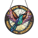 Hummingbird Round Stained Glass Suncatcher