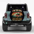 I Am The Girl Lets Go Camping Car Spare Tire Cover